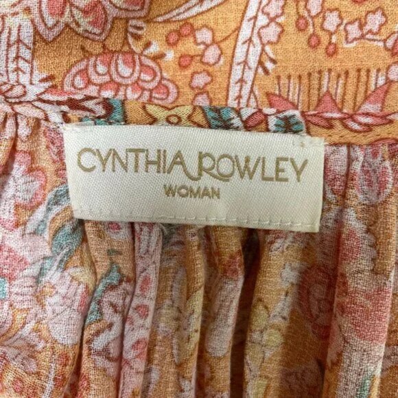 Cynthia Rowley Floral Tunic Mini Dress Flowy Boho 3/4 Sleeves Size M - Picture 6 of 9